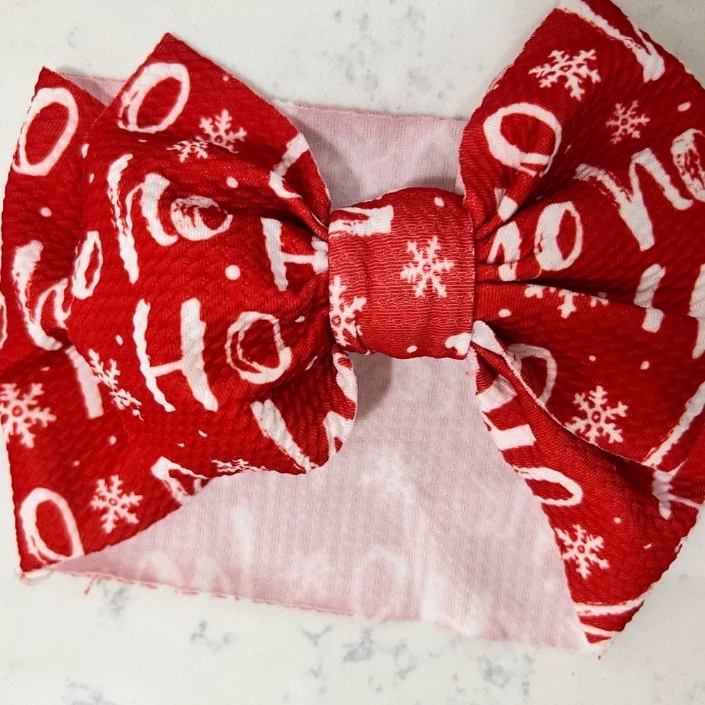 Festive Holiday Bow Headbands. Set of 5